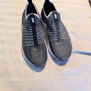 Nike Women’s Black and White Knit Slip-On Running Shoes